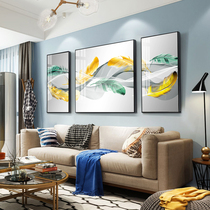 Modern minimalist sofa Background wall crystal Porcelain Decoration Mural Light Lavish Living Room Hanging Painting Nordic Creative Feather Triptych
