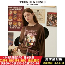 Teenie Weenie Small Bear Roll-headed Sweater relaxed retro harbor female autumn new TTMA213803P