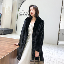 Whole mink mink fur coat with great coat in the middle of 2021 new ferret fur fur fur coat black tong limboldt