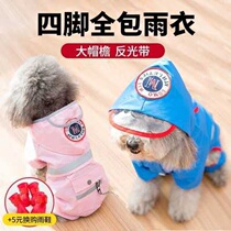 Dou raincoat four-legged waterproof double-layer puppies cute printing Four Seasons Tobago rainy day Schnauzer dog thin