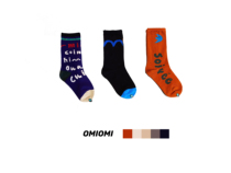 OMIOMI early autumn new homemade design contrast color English childrens neutral cotton socks tube socks a group of three pairs