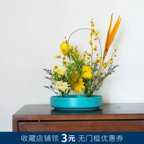  Japanese-style ceramic flower plate Sword mountain flower arrangement Flower vase Xiaohara Flowerway Zen water plate Chinese fine utensils flower pot