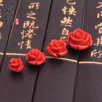 Cinnabar rose spacer beads Handmade beaded beads Loose beads Red rope braided bracelet Necklace ring diy accessories jewelry