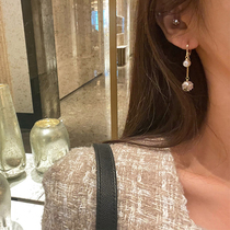 Smart sparkling diamond ball tassel earrings women exquisite pearl earrings temperament earrings high sense fashion Joker earrings