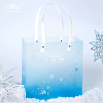 Fangsenyuan Christmas gift bag creative gift bag exquisite transparent portable Christmas Eve gift bag packaging bag