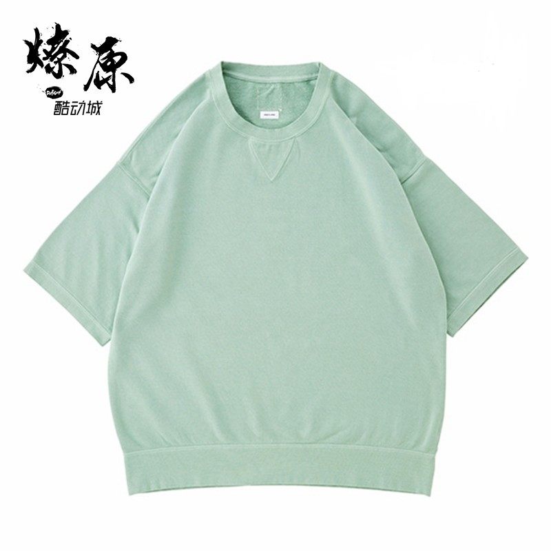 Prairie Fire equipment visvim JUMBO SWEAT SS VEGGIE DYE 19SS Five-sleeve Sweatshirt