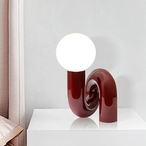 Modern minimal creative glass ball bedroom lamp childrens room designer model room lamp
