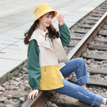  School season girl autumn windbreaker mid-length junior high school girls high school students Korean college style loose short jacket