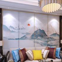 Customized new Chinese hard bag background wall wallpaper living room sofa Wall bedroom film and television Wall landscape mural wallpaper Wall cloth