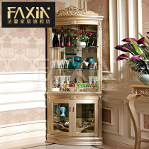 Italian French style Extravagant Triangle Wine Cabinet Big Family Style Villa Living Room Corner Cabinet Eurostyle Restaurant Lockers Furniture