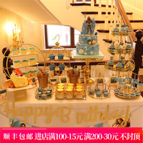 Golden dessert table ornaments display rack set European buffet cold dinner tea break table fruit plate cake dessert shelf