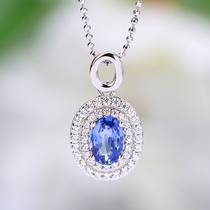 Mu Huang Jewelry One Shop Qing natural sapphire s925 sterling silver inlaid elegant noble color pendant Lady