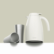 Redf glass inner liner insulation pot Household red kettle warming pot 2 double stainless steel cups