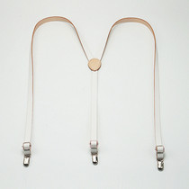 MIKSOLA original handmade real cow leather white harness minimalist with adjustable men and womens retro Inlen hanging pants strap