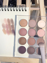 Full matt light low saturation clear cold Benching cold transparent acrylic 12 color eye shadow disc olive leather 03 comfort circle