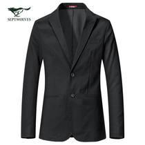 Seven wolves brand spring and autumn new mens business casual suit wild mens single west portable west jacket thin section