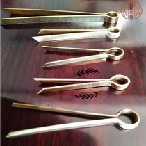 Chinese style new antique bronze accessories wardrobe bookcase cabinet door handle Traditional Chinese medicine cabinet drawers U-type needle pure copper handle