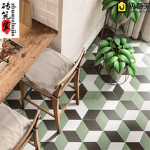 Nordic modern diamond three-color hexagonal kitchen bathroom balcony wall cafe ground hexagonal non-slip tile