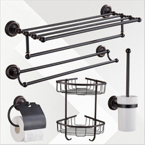 Hair Towel Rack Free Of Punch American Brass Black Bath Towel Rack Retro Bathroom Suit Black Towel Rack Hardware Pendant