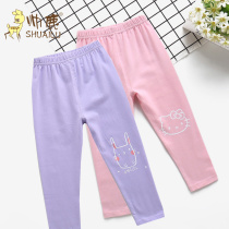 Handsome deer Lycra cotton spring and autumn childrens pajama trousers girls girls small children single long trousers shirt 90-170