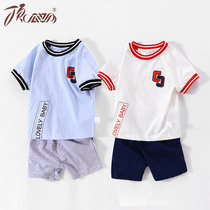 Top melon childrens short sleeve suit cotton baby clothes boys and girls childrens T-shirt shorts baby Summer clothes