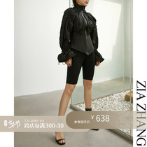 Z Boss B Entrance Show with Wrinkle Design Bunch Waist Hew Double short jacket Women with cap Leisure windsuit