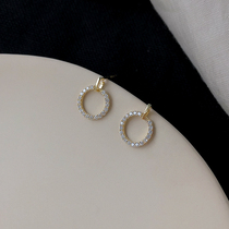 925 silver circle earrings female simple ins temperament net red 2019 new trend Korean personality wild circle earrings