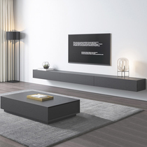 Hanging Wall TV Cabinet Willstyle Bedroom Black Cabinet Wall-mounted Suspension Modern Minima TV Cabinet Tea Table Composition Suit