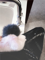 BORAKOO Korea East Grand Gate Winter closed eyes into heavy industry black sequin bag hip padded padded leggings skirt