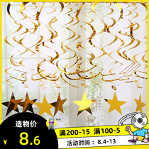 Kindergarten ring Chuang pendant shop opening activity atmosphere decoration room living room ceiling hanging star hanging ornaments