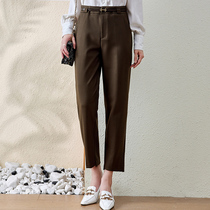 Small Nuo loose straight tube pants womens 2021 autumn and winter New thick thin pipe pants casual trousers