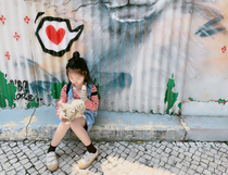 sweetcity child pint 19 spring summer male and female child neutral windy denim back with pants