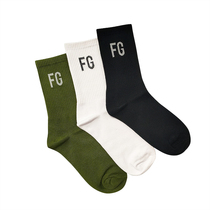 FOG FEAR OF GOD main line FG rich socks letter High Street long tube couple cotton socks Joker tide men
