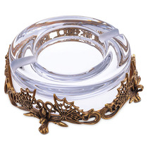 Cigar ashtray flower butterfly dance bronze carved base European Austrian Crystal creative living room office decoration