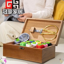 Solid Wood sewing box large capacity household multifunctional practical wedding dowry set portable storage box