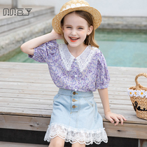 (618 special price 49-69 yuan) girl dress foreign childrens suit baby T-shirt short sleeve summer childrens clothing