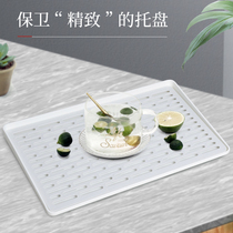 Nordic Fashion Double Layer Cup Drain Pan Home Kitchen Creative Plastic Tea Tray Living Room Rectangular Tea Cup Tray