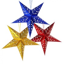 Festival ceiling decoration paper three-dimensional laser five-pointed star decoration ceiling hanging decoration mall bar star pendant