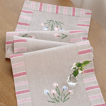 Dining table table flag Nordic modern simple coffee table decorative cloth TV cabinet long strip Chinese ins style cover cloth five bucket cabinet