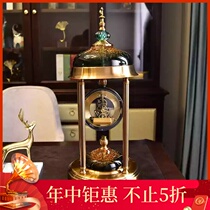 New Chinese style simple table clock Living room clock ornaments Desktop personality creative pendulum clock desktop table clock household retro
