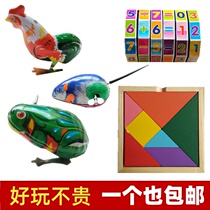 Tin frog on the strength of the rooster mouse after 80 classic nostalgic clockwork toy kindergarten baby small gift