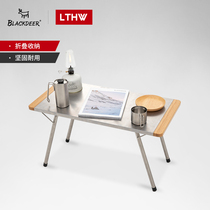 Black deer outdoor folding table stainless steel side table camping picnic barbecue table portable tea small gang table