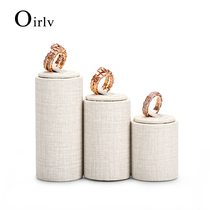 2022 new light and luxurious minimalist PU leather ring holder Jewelry Show accessories Show props Three sets