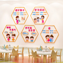 Kindergarten Civilization Etiquette Theme Culture Wall Decoration Classroom Stairway Environment Creation Arrangement Material Wall Appliquette