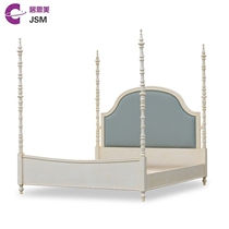 JSM American wood fabric princess bed simple European minimalist modern villa m purple 1 8 meters leather double nuptial bed