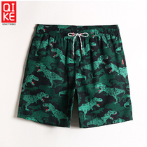 Riding beach pants mens loose thin swimming trunks hot spring five-point pants seaside quick-drying can Down horizontal corner swimming trunks tide