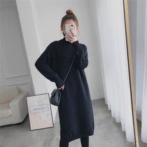  sandro moscoloni knitted dress slim and thin 2021 autumn and winter turtleneck sweater skirt female mid-length