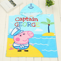 Children bath towels bathrobes cloak cloak pure cotton soft big boy with cap sleeve head bath towels beach towels piggy bath towels