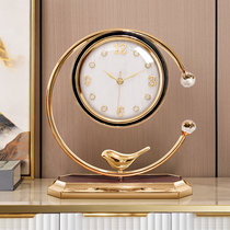 Living Room Seat Clock Light Extravagant Clock Swing Piece Metal Small Bird Desktop Home Airwaves Modern Clock Muted Desktop Pendulum Clock