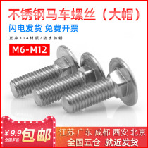 304 stainless steel carriage screw big cap semi round head square neck carriage bolt M6 M810 20 25 30 45